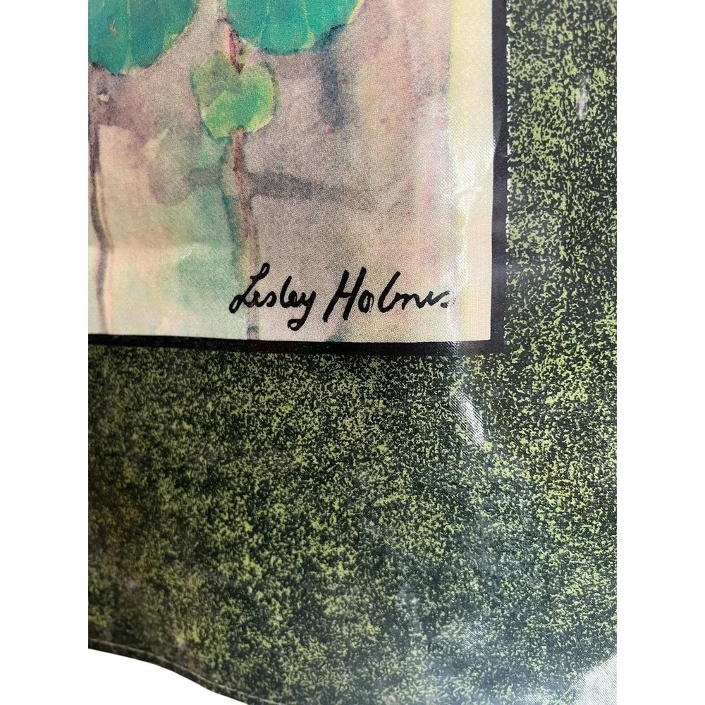 Vintage Lesley Holmes Cat Cottagecore Garden Apron Wipeable Wet Resistant Glossy
